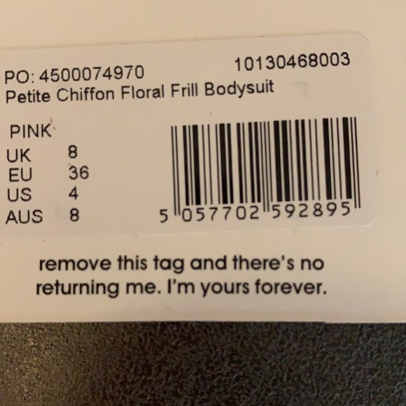 NWT Misguided floral deep v body suit sz 8 - Picture 5 of 5